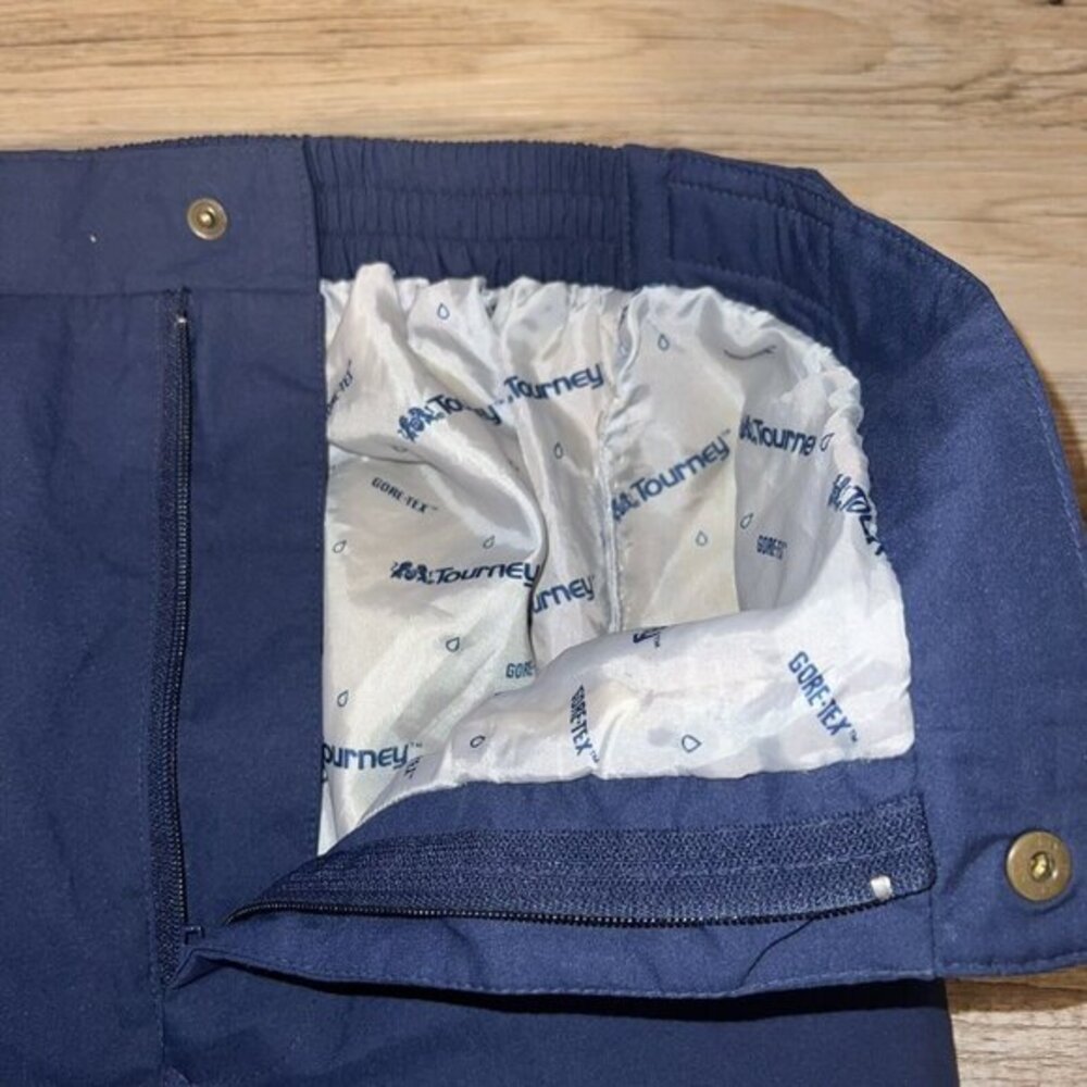 Tourney‎ Gore Tex Pants Mens Large Blue Golf Elastic Waist Waterproof Pull On - Picture 8 of 11